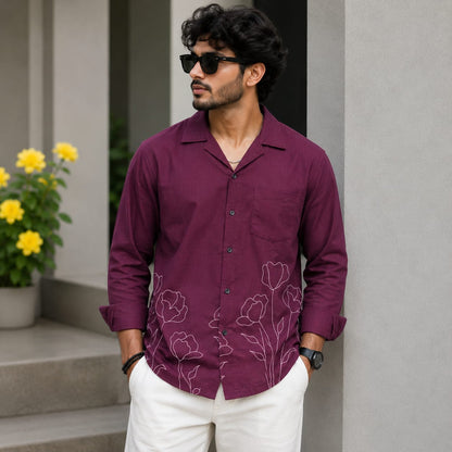 MFW Cuban Collar Border print shirts Single pcs @299 and Buy 4 pcs combo @999
