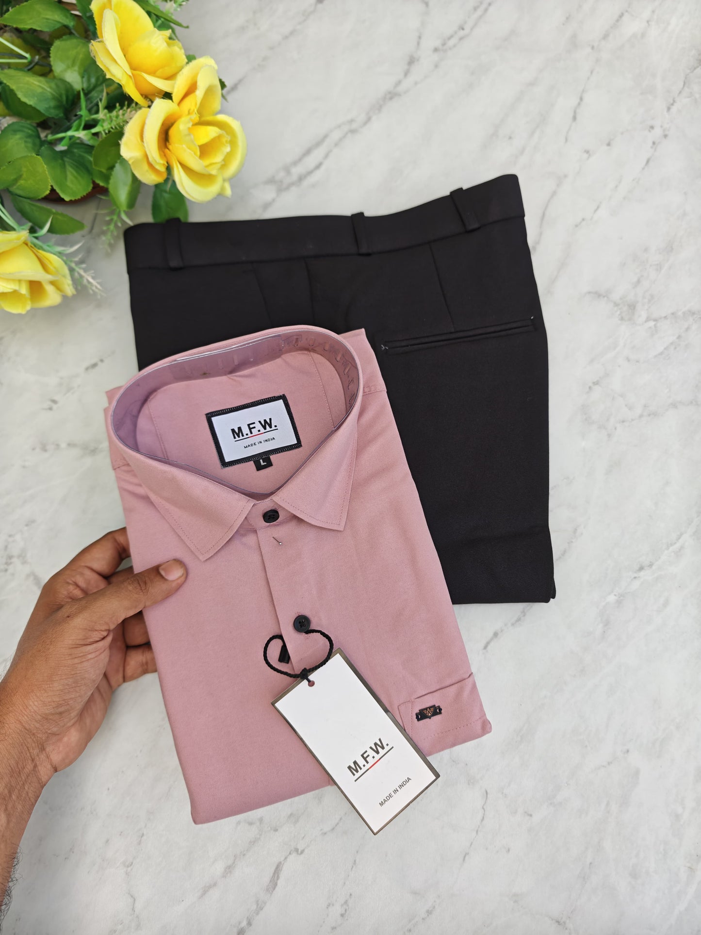 2 in 1 combo MFW plain shirts + Twill polo fit pant combo buy @550 rs only