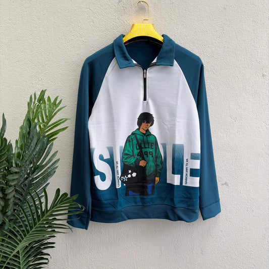 Men's  korean Collar premium old money Zipper Full sleeve tshirts@249