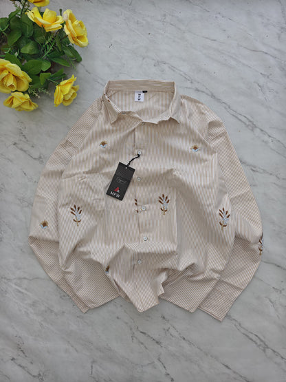 Men's Full sleeve Boxy fit type  Embroidery Shirts single pcs @350 and Buy 3 pc combo @999