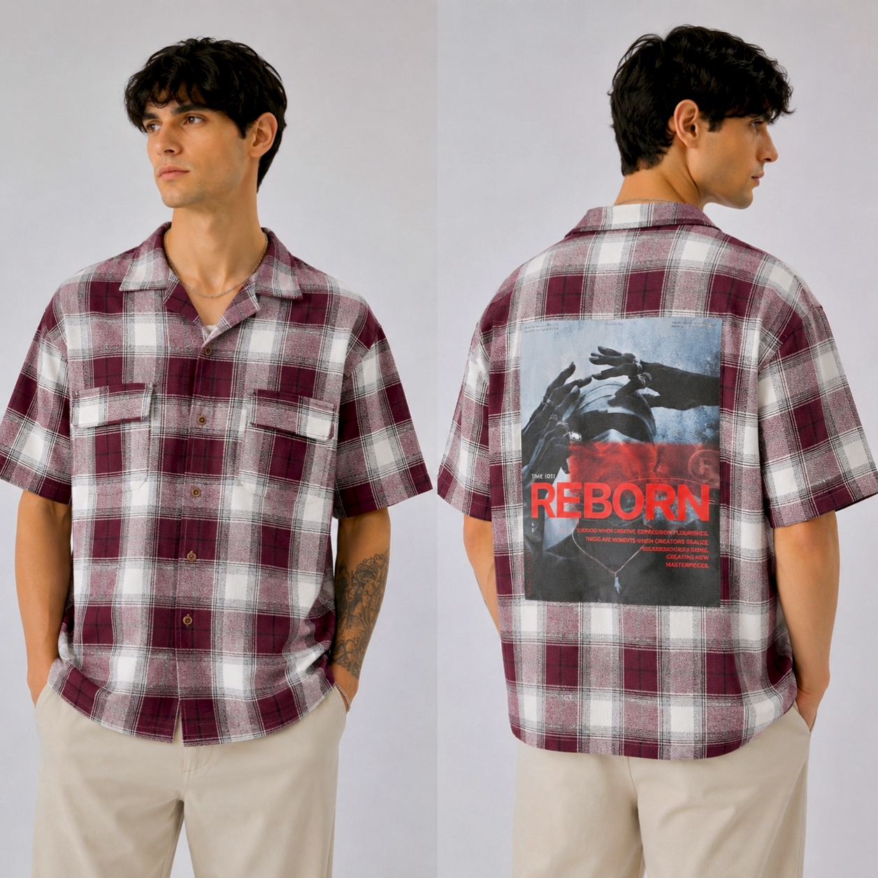 Mfw Back Printed Cuban Collar Double packet shirts buy @250 rs