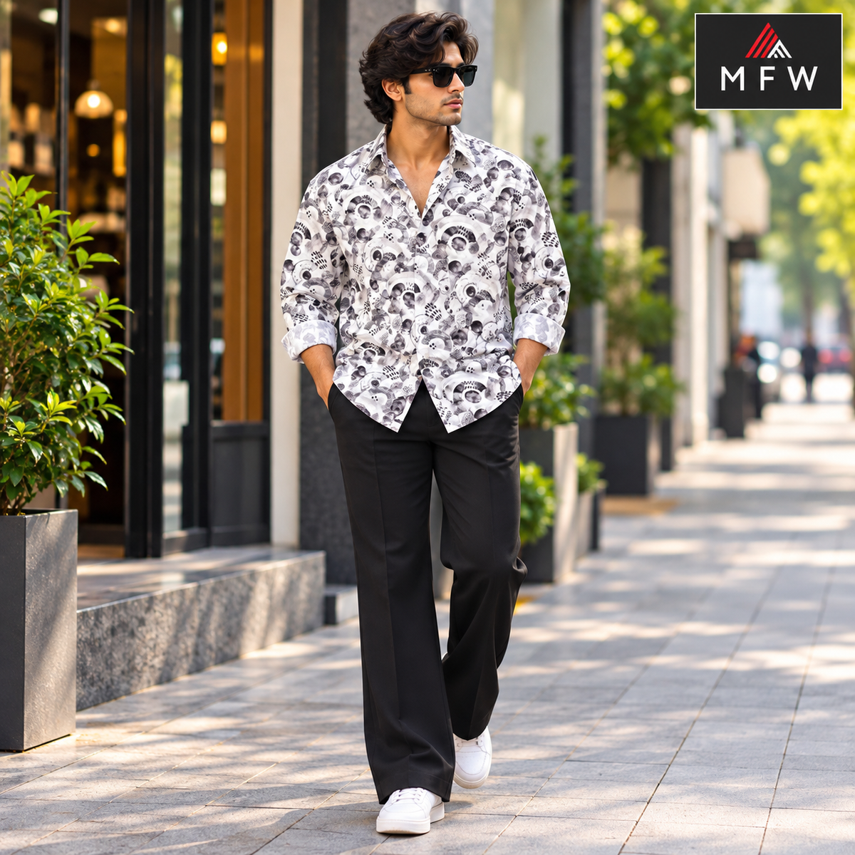 2 in 1 combo MFW viscose printed shirts + boot cut pants buy @600 rs only