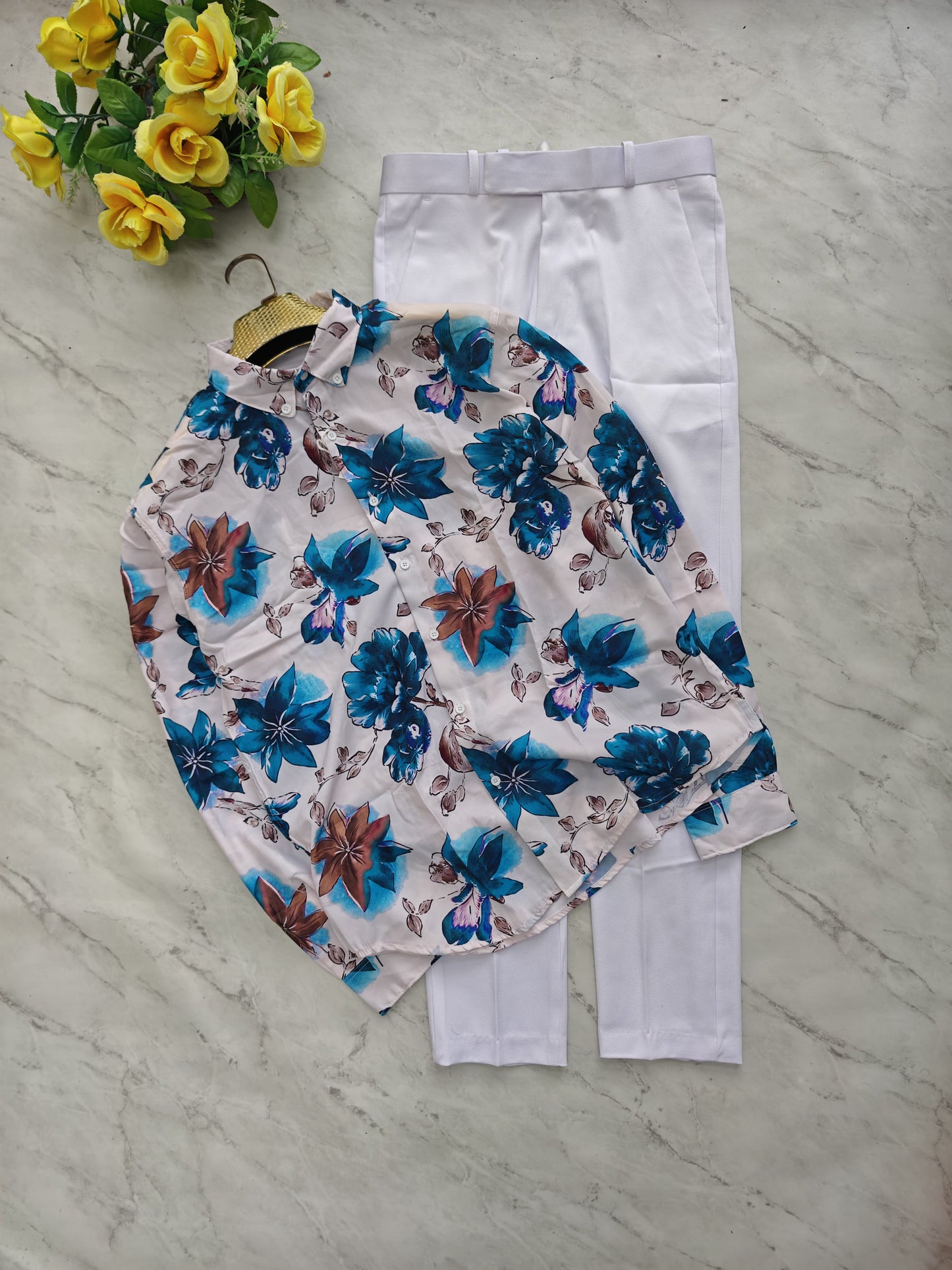 2 in 1 combo MFW viscose printed shirts + Twill fabric polo fit pant buy @600 rs only
