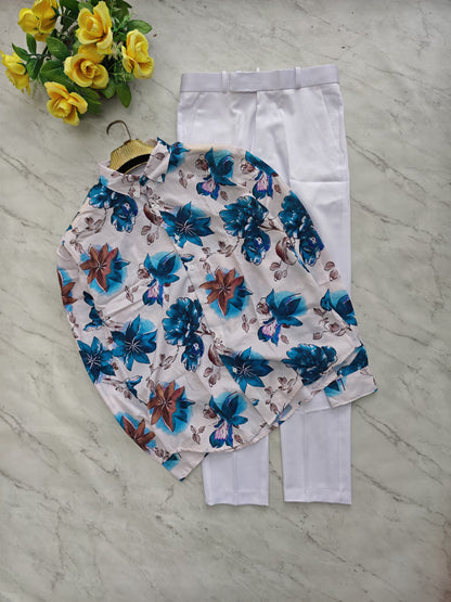 2 in 1 combo MFW viscose printed shirts + Twill fabric polo fit pant buy @600 rs only