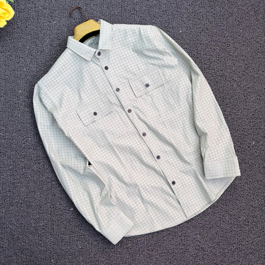 MFW Full sleeve Double pocket Netted fabric Shirt single pcs @299 and Buy 4 pcs combo @999