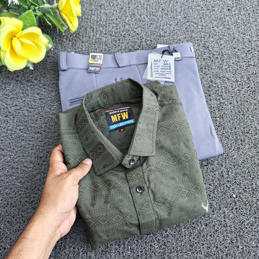 2 in 1 combo MFW popcorn shirts+ Penut fabric polofit pants combo buy @550 rs only