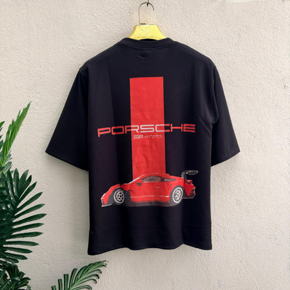 Porsche design Round neck Front and back Printed droup shoulder Tshirt 1 pc @199 and 3 pcs @ 499