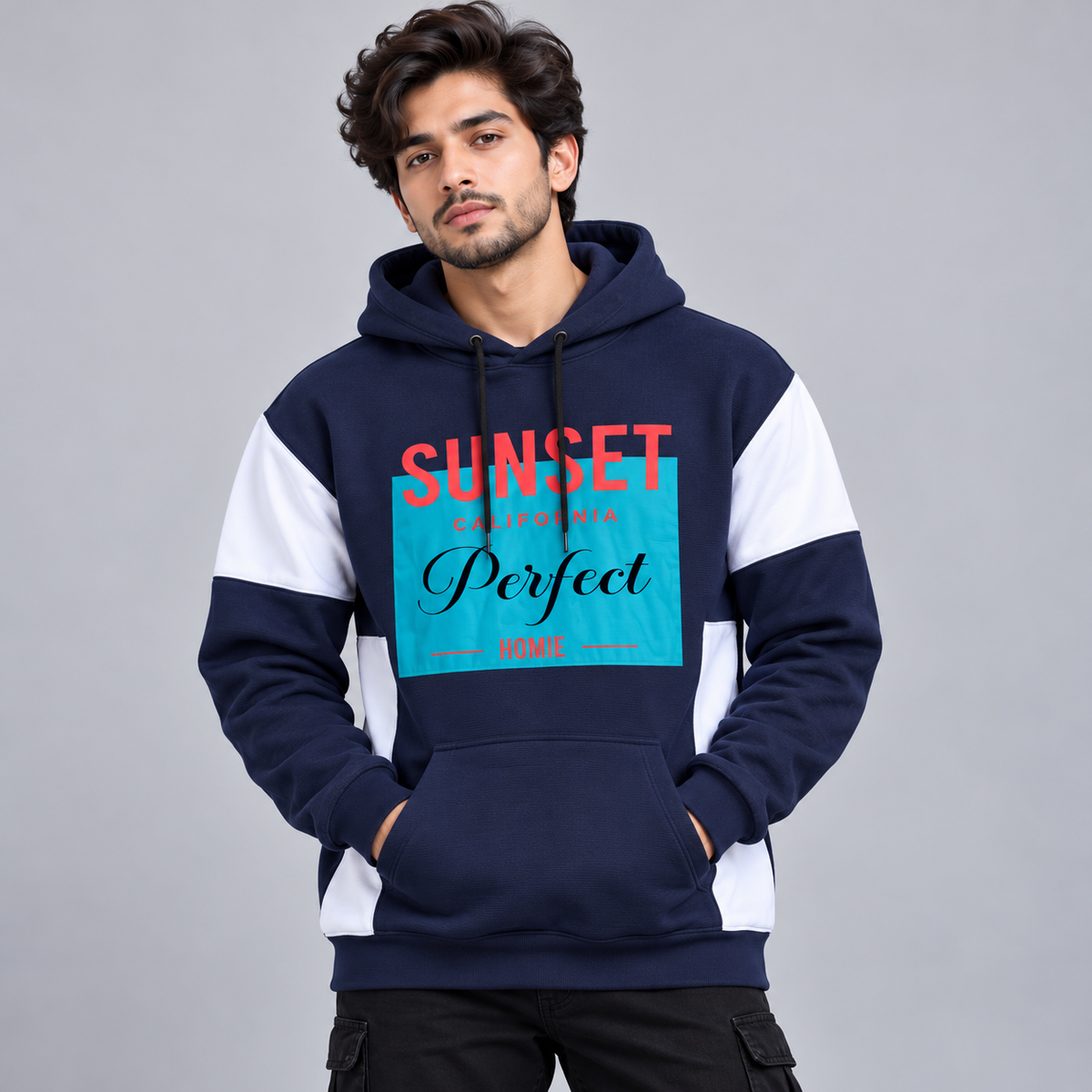 Men's Full sleeve Stylish front print premium  Hoodies tshirt single pcs @249(grey) (Fabric Reference – Please Read Description)