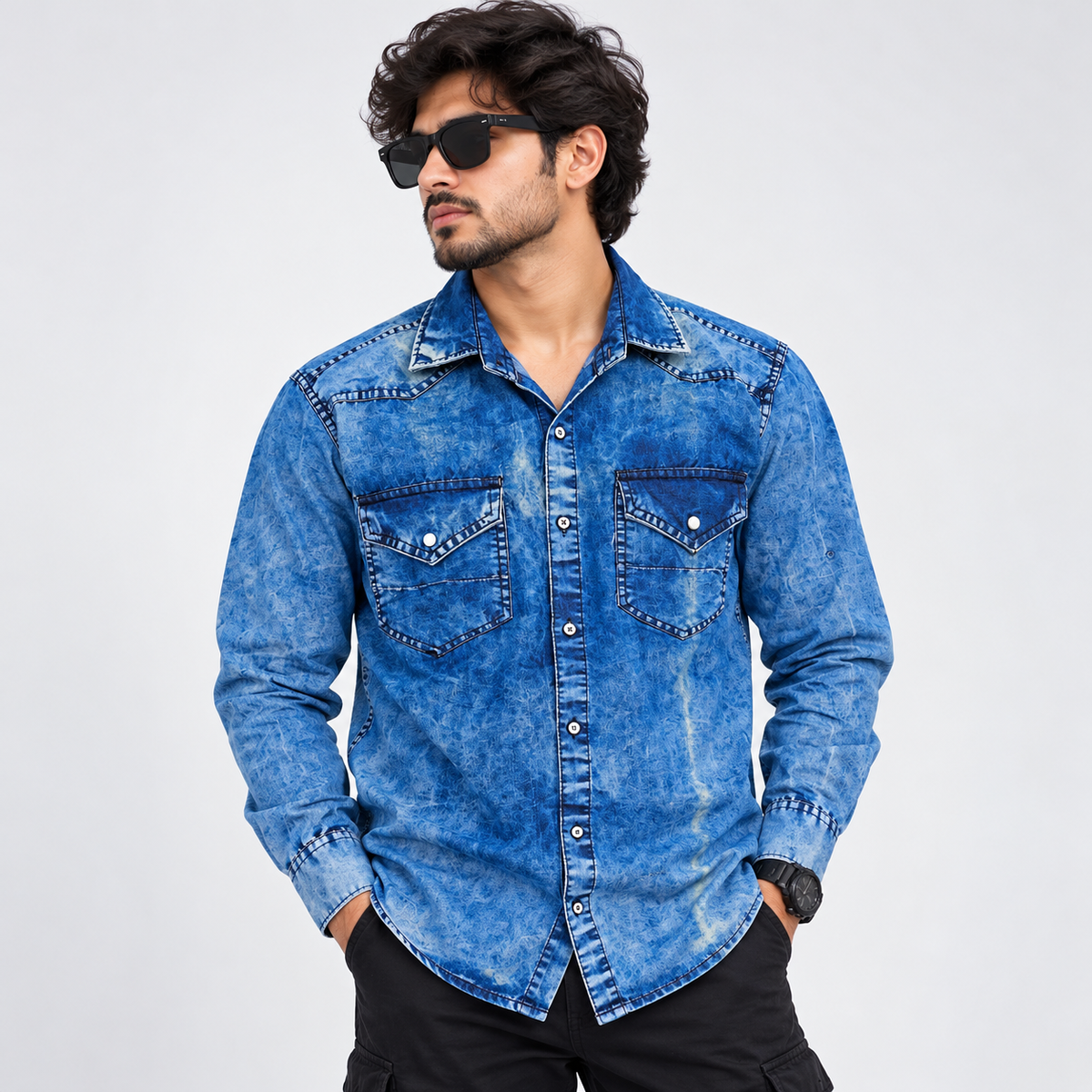 MFW Slim fit Denim shirts Single pcs @350 and Buy 3 pcs combo @999