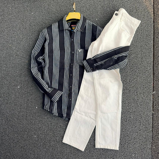 2 in 1 combo MFW waffle jute Shirts and plain mom fit jeans @600 only