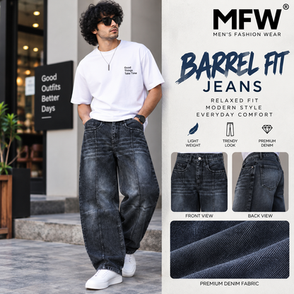 MFW Barrel Fit jeans pants buy @450 rs only[S6]