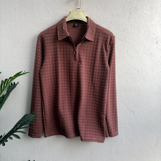 Men's  Full sleeve old money Zipper polo tshirt buy 3 pcs @499 and 1 pcs @199