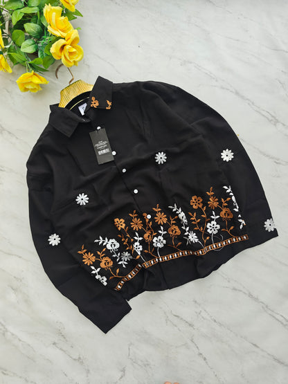 Men's Full sleeve Bottom Embroidery Shirts single pcs @350 and Buy 3 pc combo @999