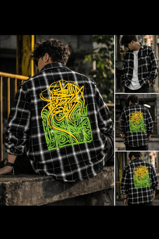 Men's Double pocket  baggy Back printed shirt single pcs @350 and Buy 3 pc combo @999(Arabic printed)