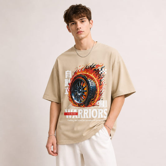 Round neck Front  print drop shoulder Tshirt 1 pc @199 and 3 pcs @ 499