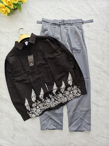 2 in 1 Combo MFW cotton bottoms embroidery shirts + Gurkha polo fit pants buy @700 rs only