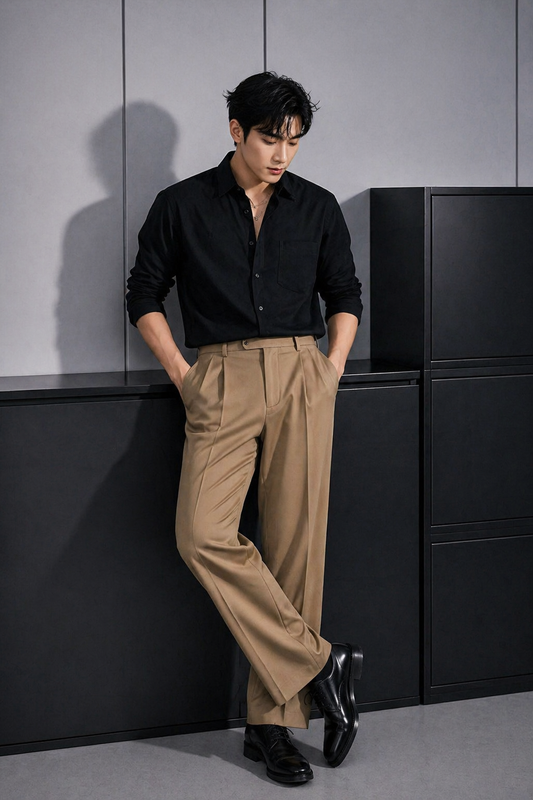 Mfw Premium Korean baggy pants single pcs @450 and Buy 3 pcs combo @1200rs (Light Khakhi)
