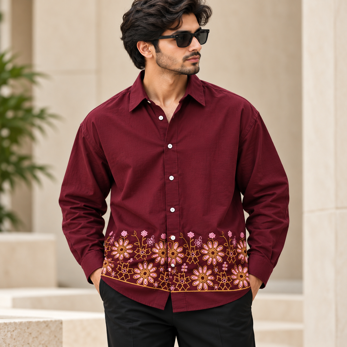 2 in 1 combo MFW lachka bottom embroidery shirts + lenin Gurkha polo fit pant buy @700 rs only