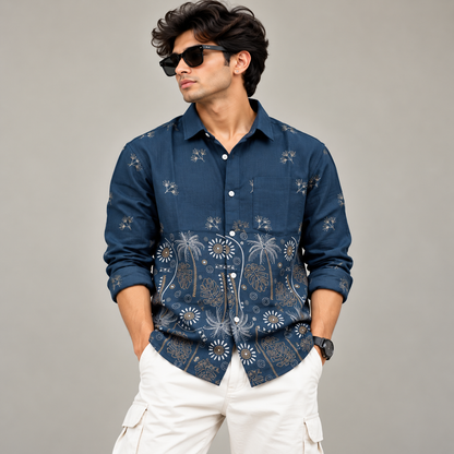 Men's Full sleeve Bottom Embroidery Shirts single pcs @350 and Buy 3 pc combo @999