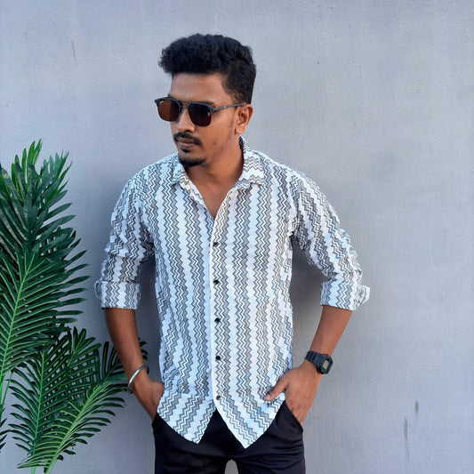 Men's Full Hand Zig zag Crochet striped shirt single pcs @299 and Buy 4 pcs combo @999