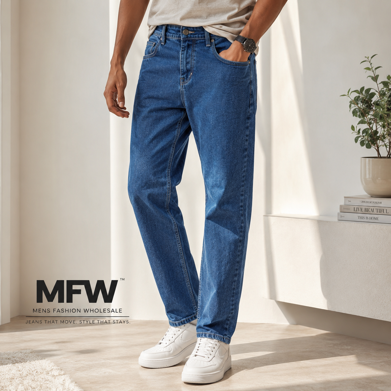 MFW plain mom fit jeans pant single pcs @350 and Buy 3 pc combo @999[Dark Blue]