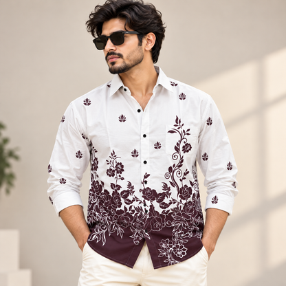Men's Full sleeve Bottom Viscose Printed Shirts single pcs @350 and Buy 3 pc combo @999