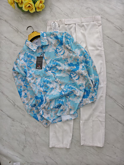 2 in 1 combo MFW Lenin printed shirts + lenin polo fit pant buy @600 rs only