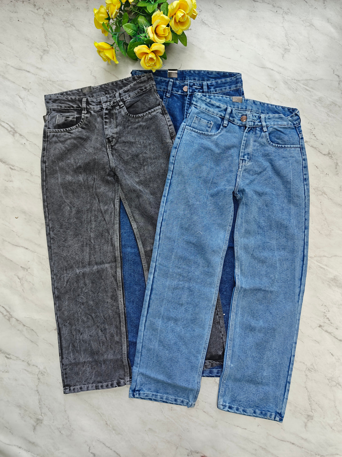 3 in 1 Combo men's Mom fit jeans jeans pants buy @999 only [Grey shade,Dark blue ,ice blue ]