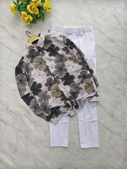 2 in 1 combo MFW viscose printed shirts + Twill fabric polo fit pant buy @600 rs only