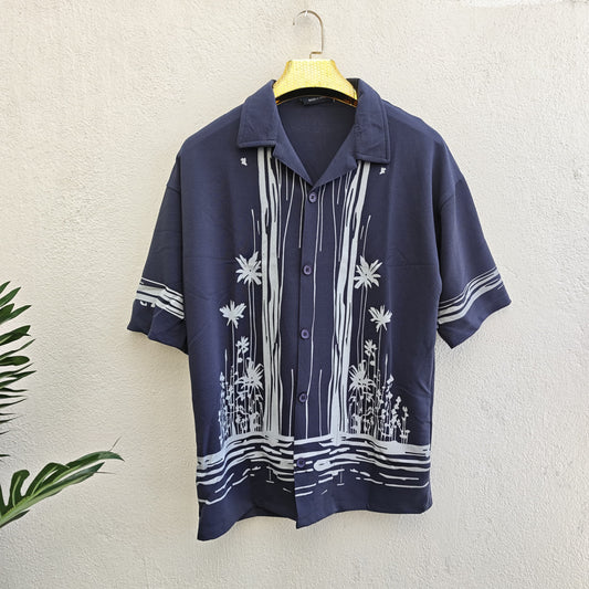 Cuban Collar Oversize Drop Shoulder Polo Designer printed Shirts buy @249