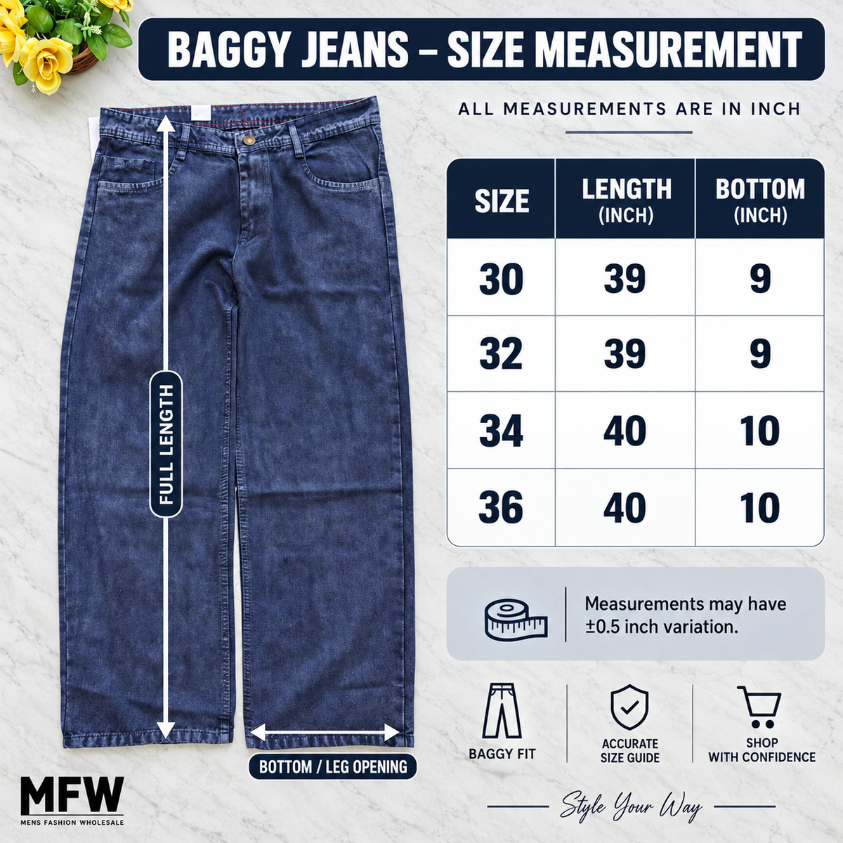 MFW Baggy jeans pants buy@350 rs only