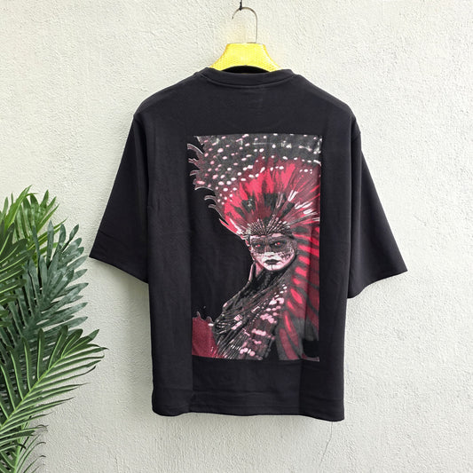 Round neck Front and back Printed droup shoulder Tshirt 1 pc @199 and 3 pcs @ 499